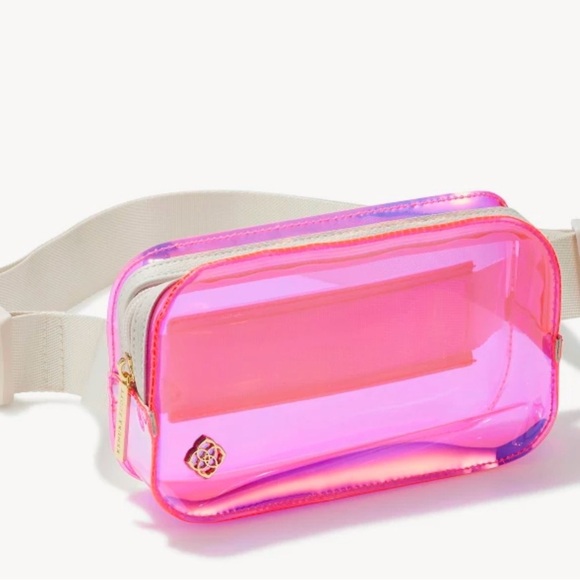 Kendra Scott Clear Pink Crossbody Bag with Glossy Finish - Picture 1 of 6